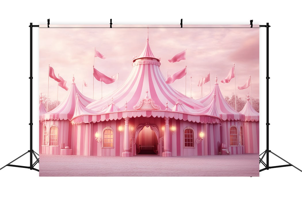 Toile de fond Cirque Chapiteau Rose Conte de Fées TWW59-30