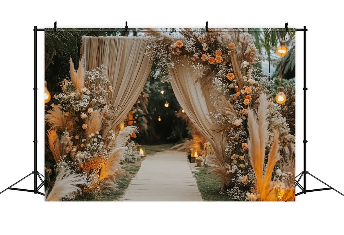 Toile de fond Mariage Bohème Allée Pampas Entrée Bohème TWW59-45
