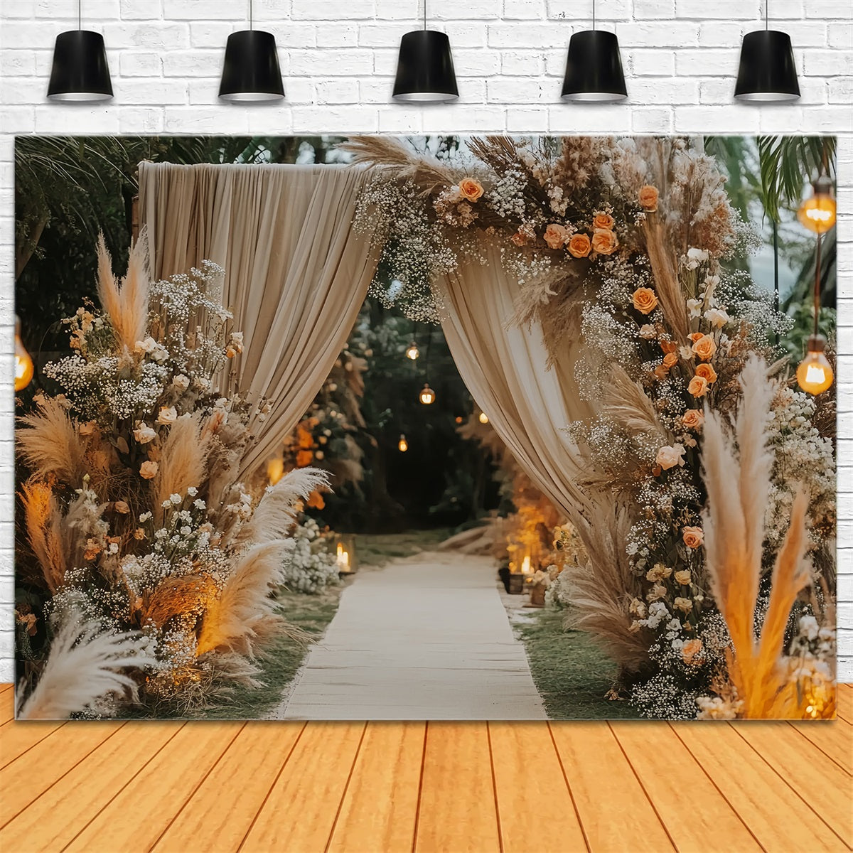 Toile de fond Mariage Bohème Allée Pampas Entrée Bohème TWW59-45