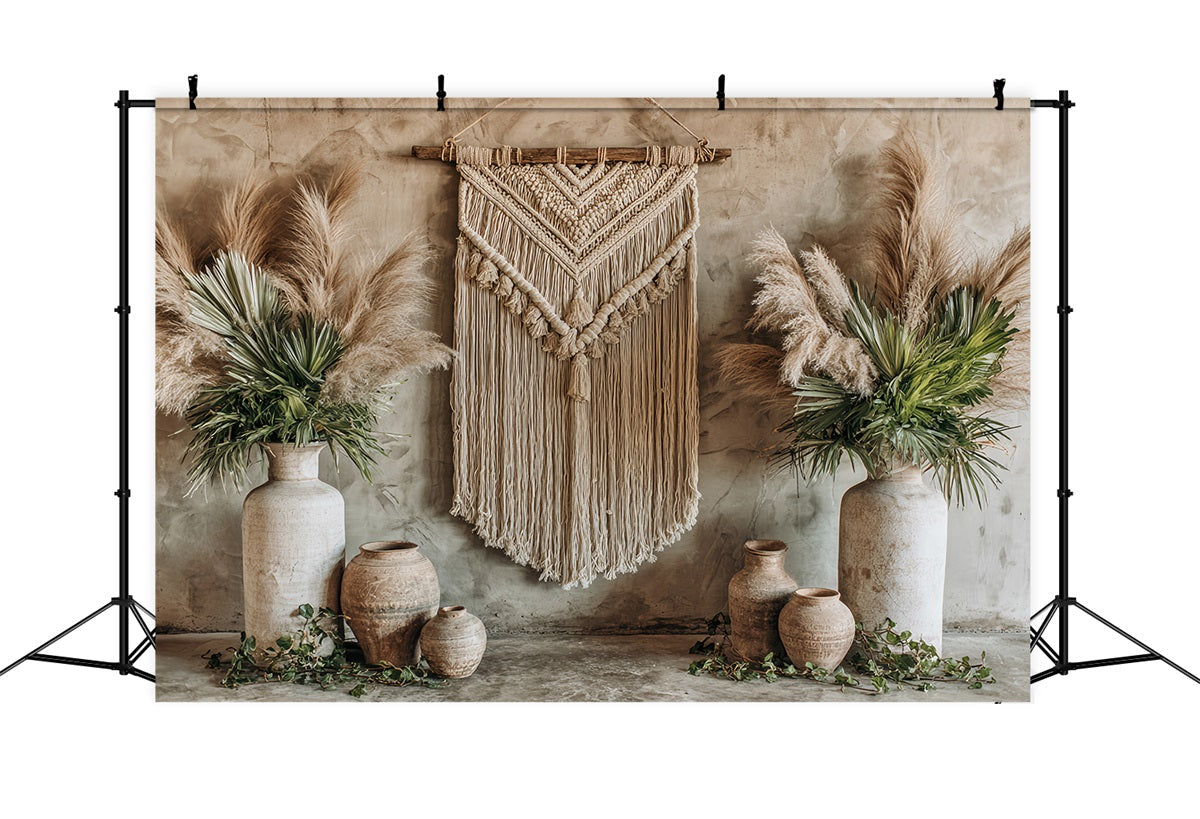 Toile de fond Mariage Macramé Décor Pampas Macramé Rustique Bohème TWW59-50