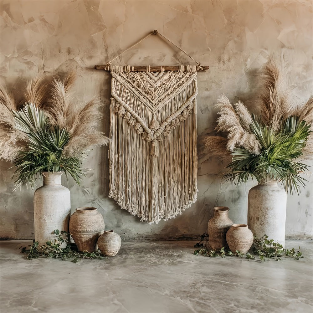 Toile de fond Mariage Macramé Décor Pampas Macramé Rustique Bohème TWW59-50