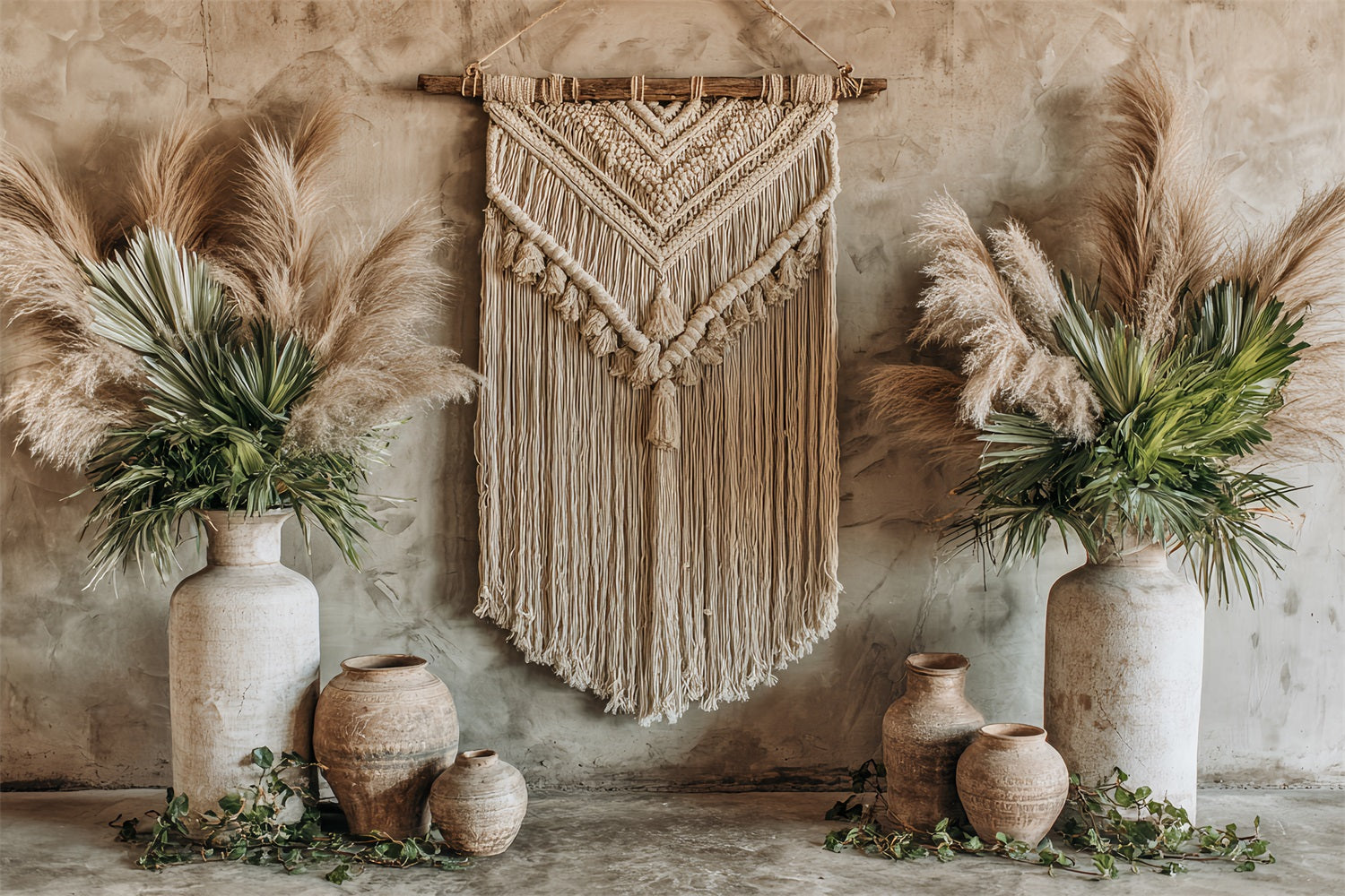 Toile de fond Mariage Macramé Décor Pampas Macramé Rustique Bohème TWW59-50