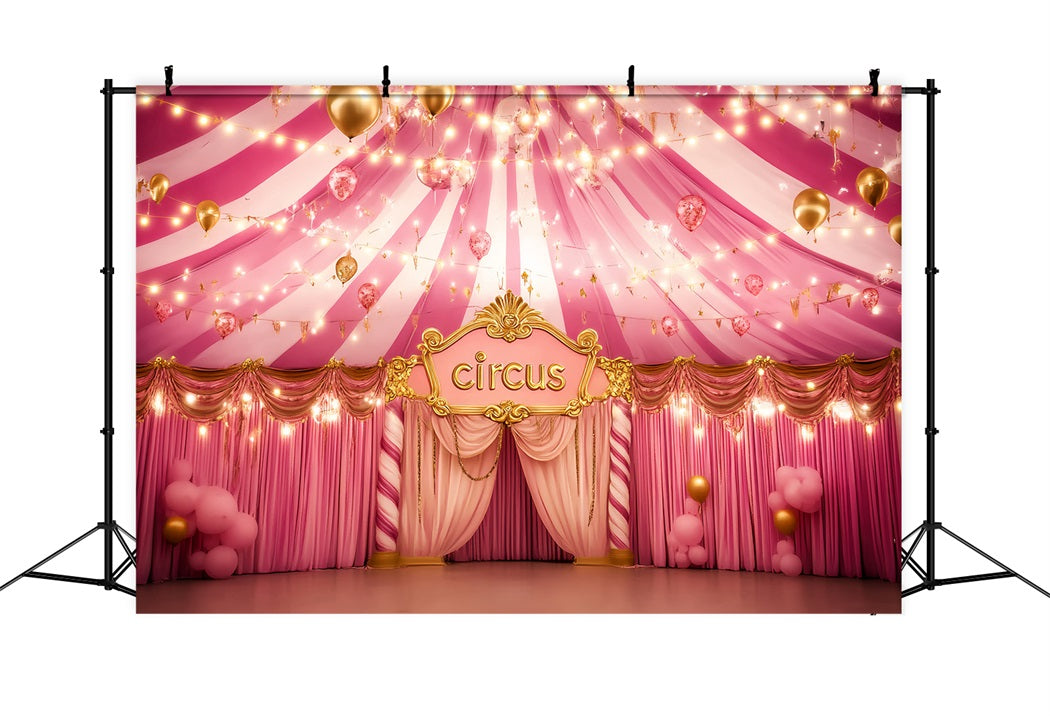 Toile de fond Cirque Chapiteau Rose Or Glamour TWW59-8