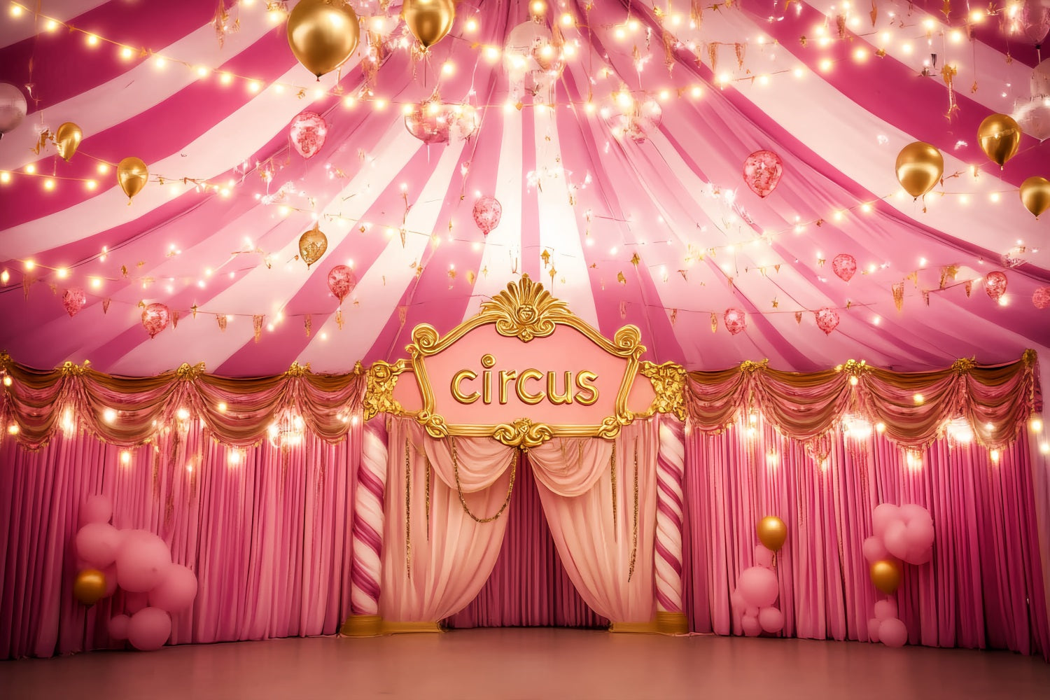 Toile de fond Cirque Chapiteau Rose Or Glamour TWW59-8