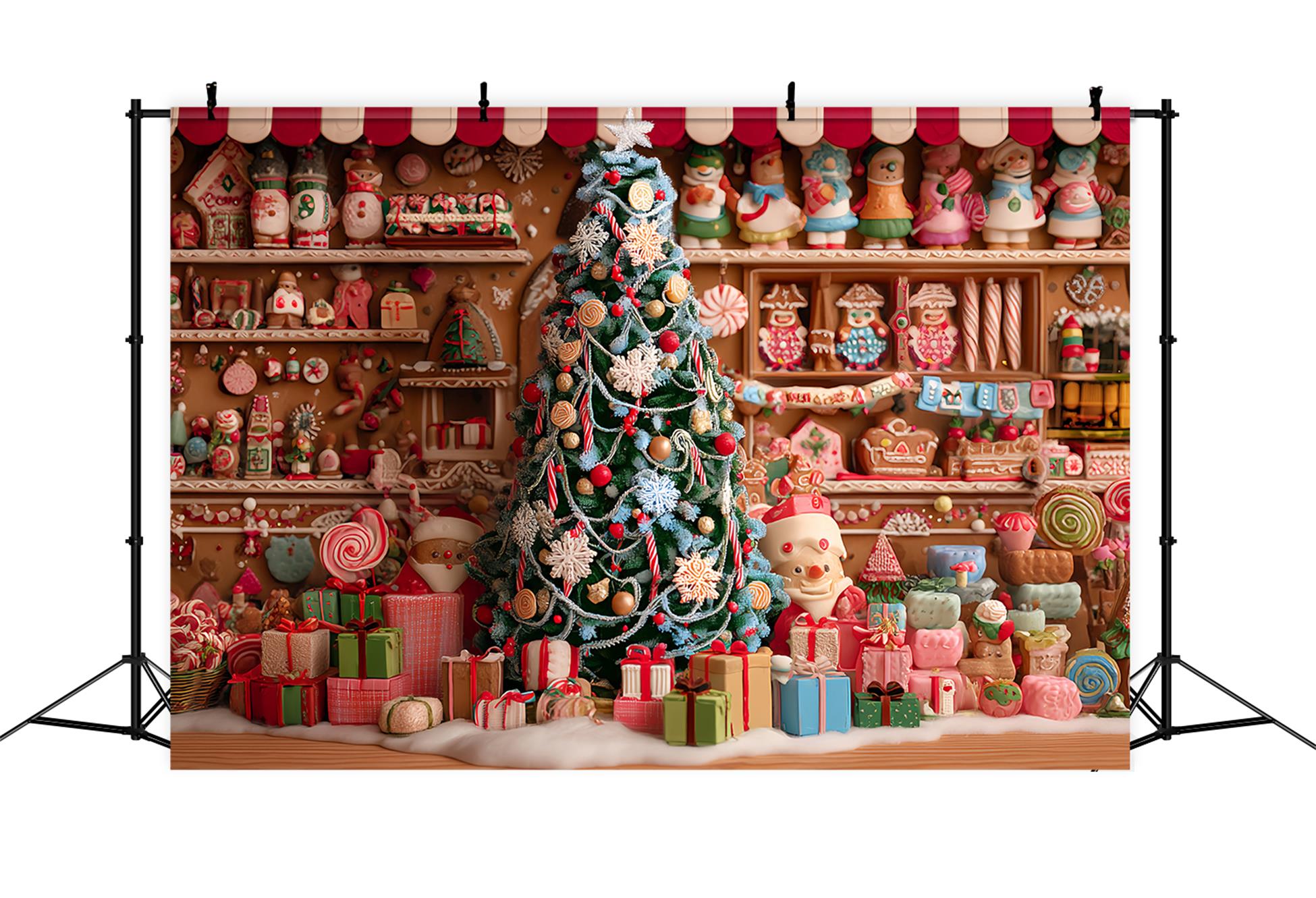 Toile de fond Noël Boulangerie Pain d’Épices Sapin de Noël TWW59-91