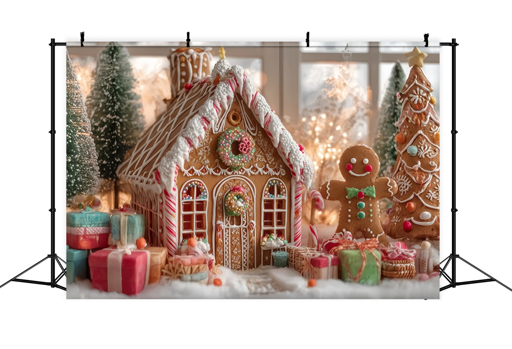 Toile de fond Noël Maison Pain d’Épices Joie des Fêtes TWW59-92