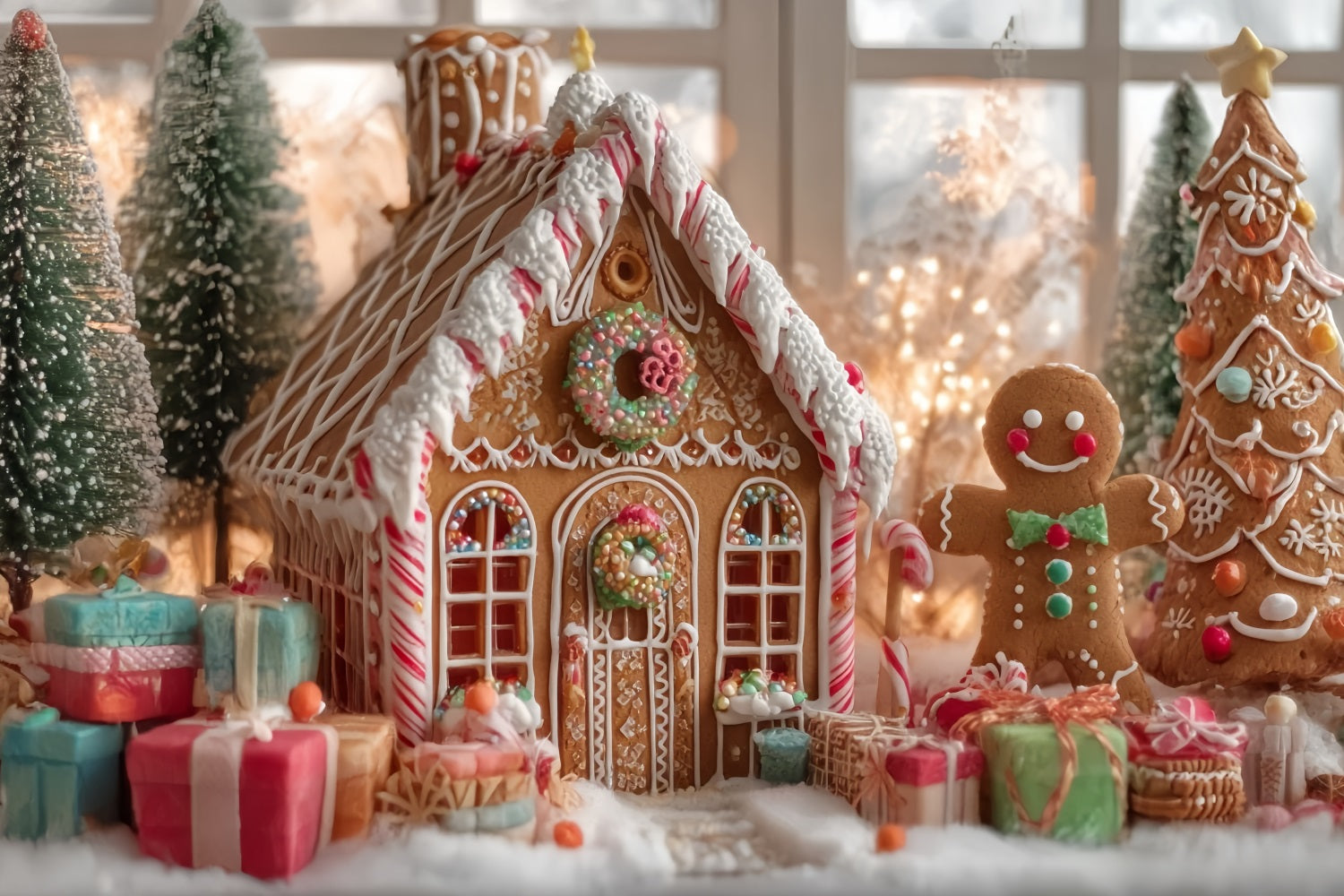 Toile de fond Noël Maison Pain d’Épices Joie des Fêtes TWW59-92