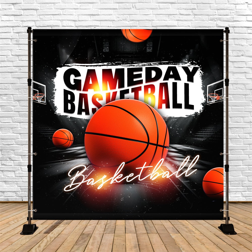 Toile de fond Basket-ball Panier Néon Soirée Thème Basket TWW6-11