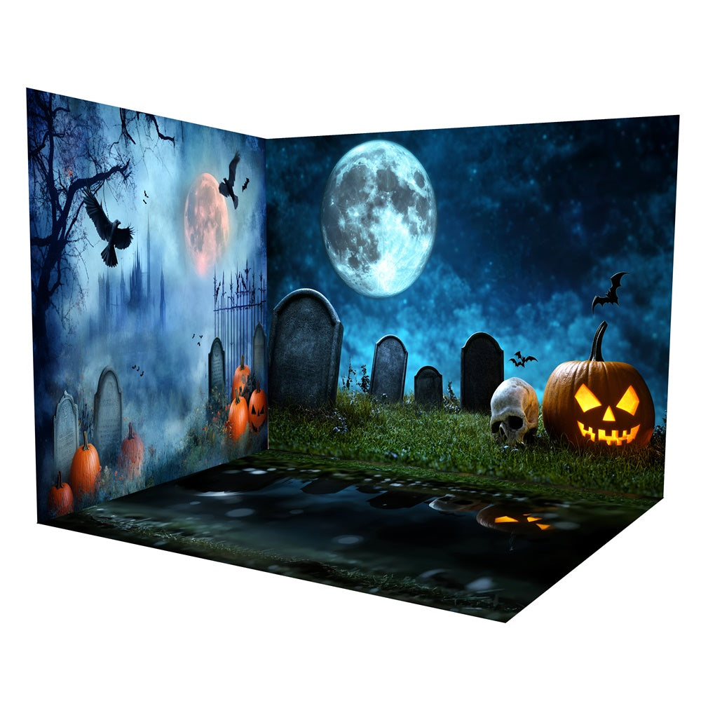 Ensemble de Salle Halloween Cimetière Crânes Effrayants Halloween TWW6-119