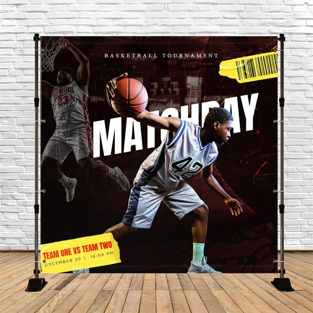 Toile de fond Basket-ball Duel de Basketball Personnalisé TWW6-12