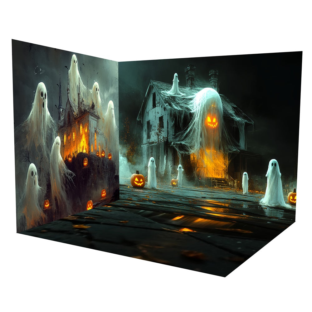 Ensemble de Salle Citrouilles Fantômes Flottants Halloween Effrayantes TWW6-50