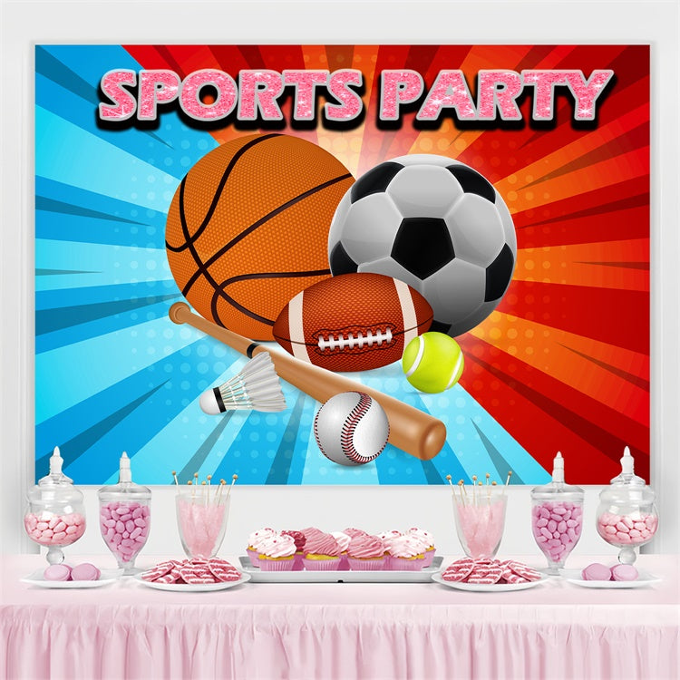Toile de fond Sport Fête Sportive Rétro Amusante TWW6-6