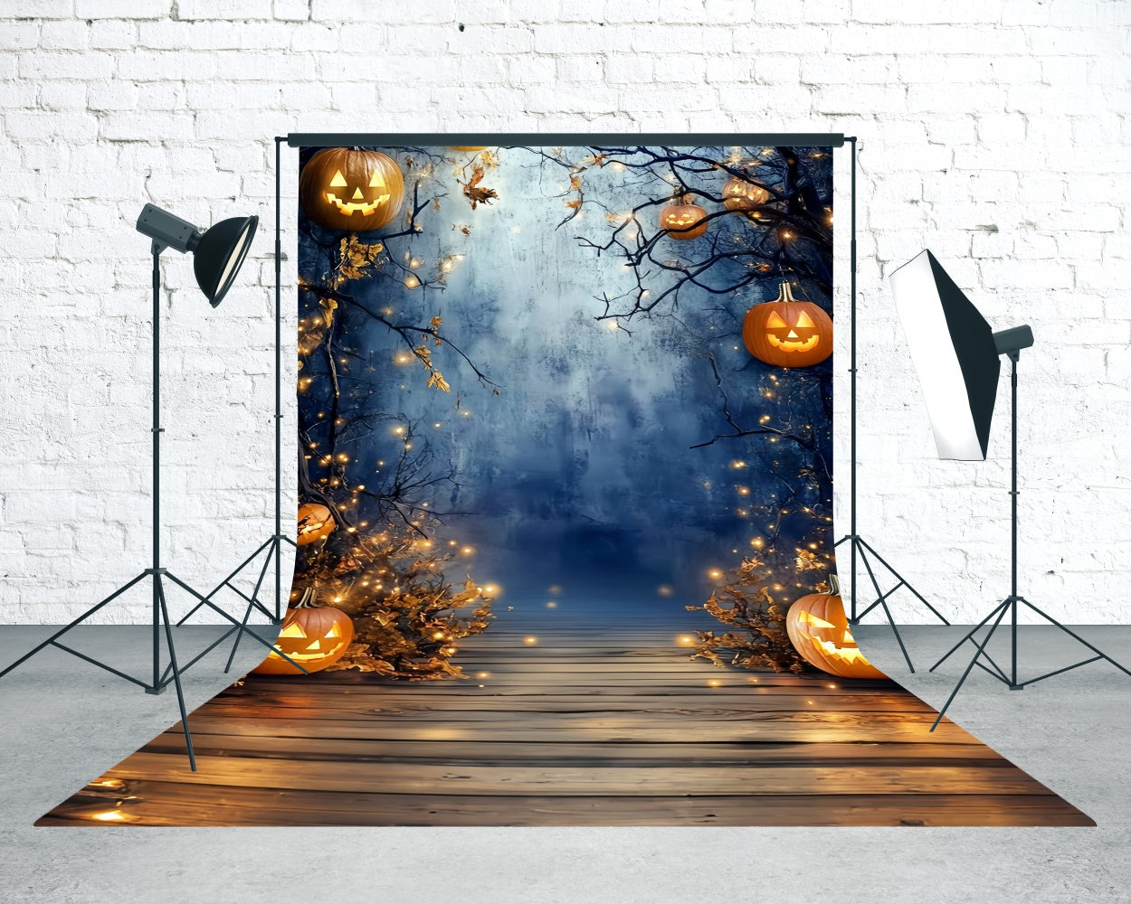 Toile de fond Sweep Halloween Photographie Chemin Éclat Citrouille TWW6-77
