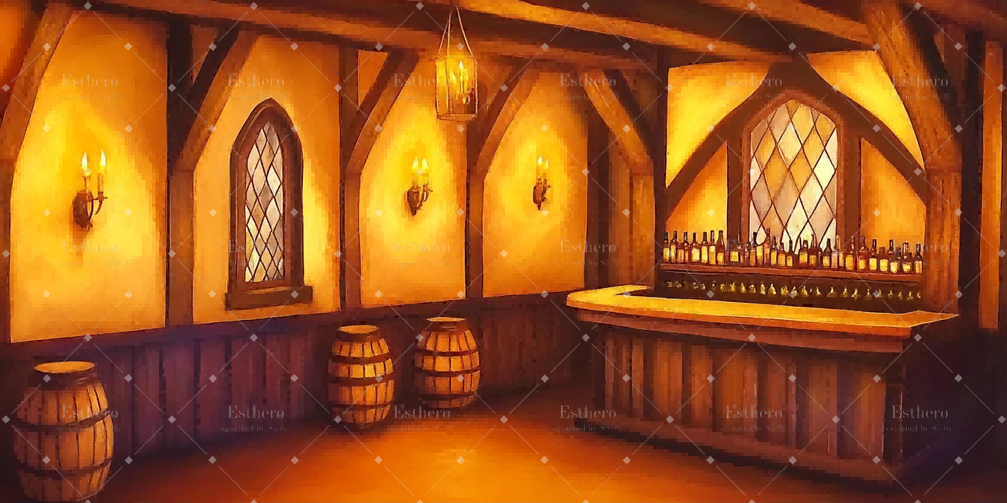 Fond de Scène Personnalisé Intérieur de la Taverne CSH59-T28