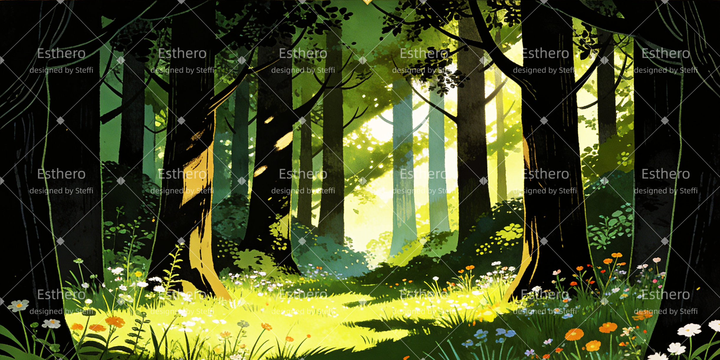 Fond de Scene Forêt Féérique CSH63-T21