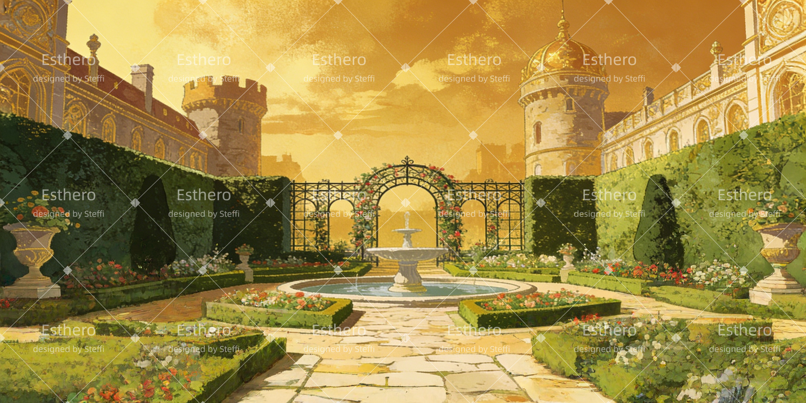 Fond de Scene Jardin Royal CSH63-T22
