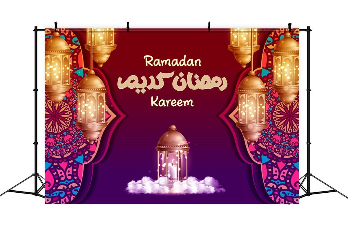 Toile de fond Ramadan Lanternes Rouges Profondes XY2-106