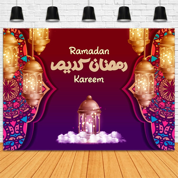 Toile de fond Ramadan Lanternes Rouges Profondes XY2-106