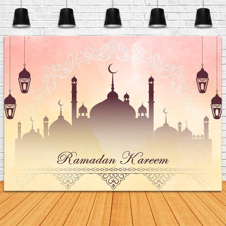 Toile de fond Ramadan Lanternes Élégantes Mosquée XY2-107