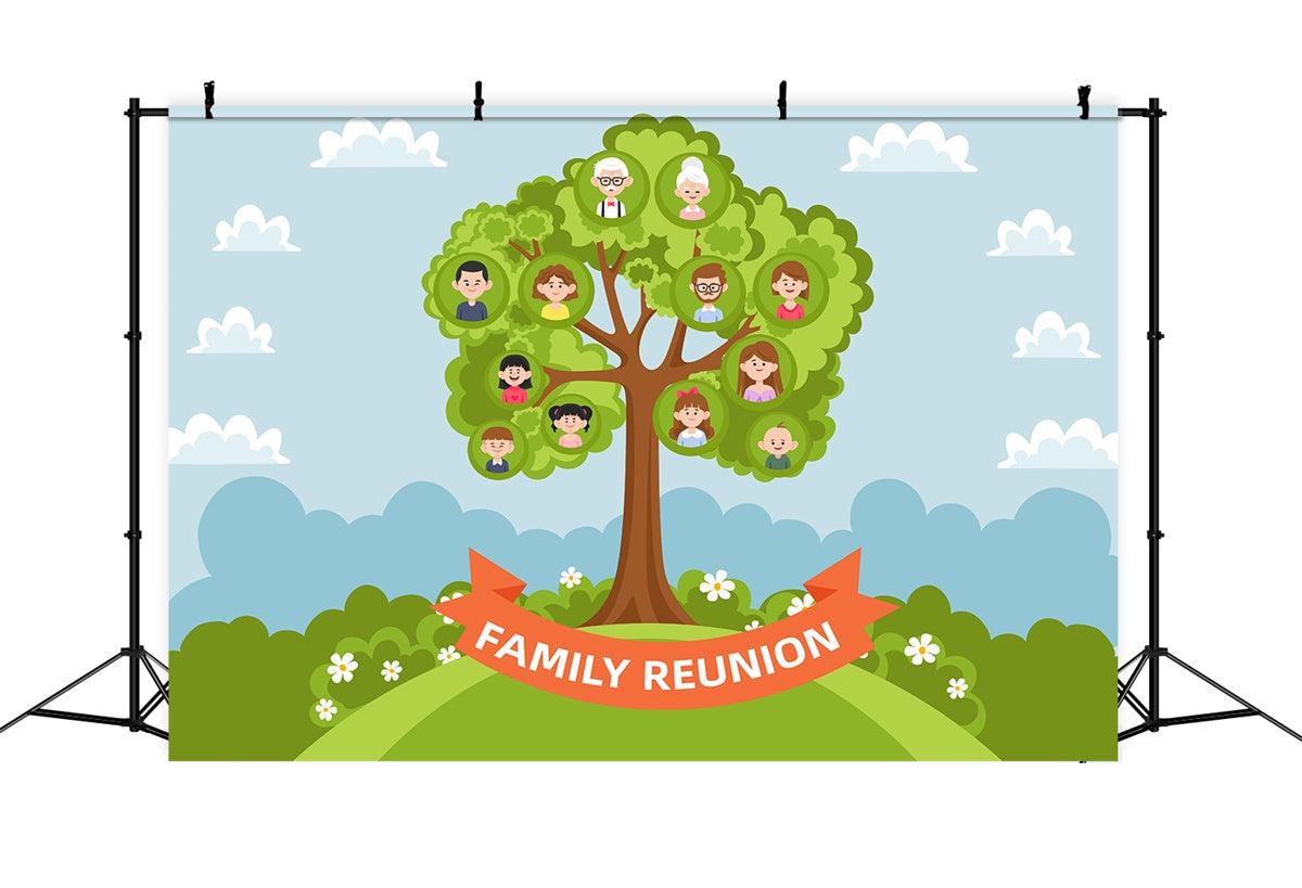 Toile de fond Réunion de Famille Arbre Généalogique Célébration XY2-123