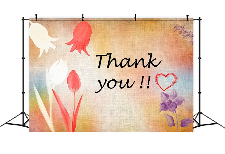 Toile de fond Merci Floral Vintage Gratitude XY2-158