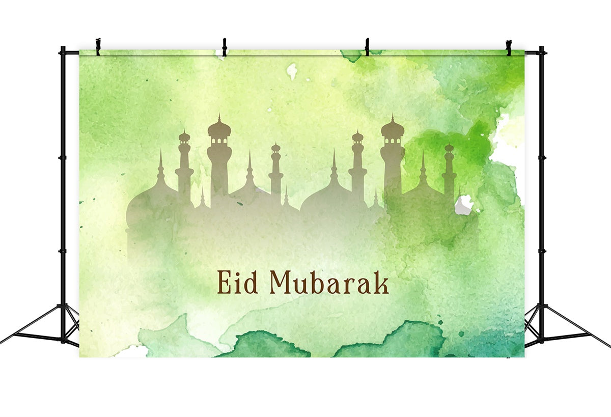 Toile de fond Eid Mubarak Festival Pastel Vert de Rêve XY2-78