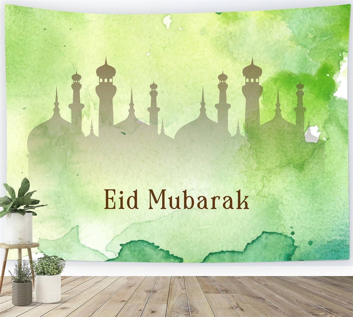 Toile de fond Eid Mubarak Festival Pastel Vert de Rêve XY2-78