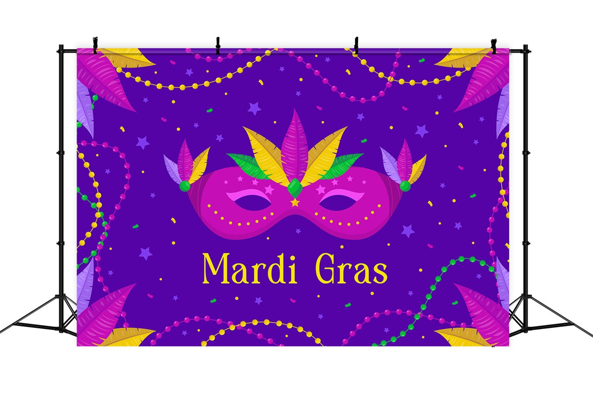 Toile de fond Mardi Gras Masque Plumes Confettis XY2-83