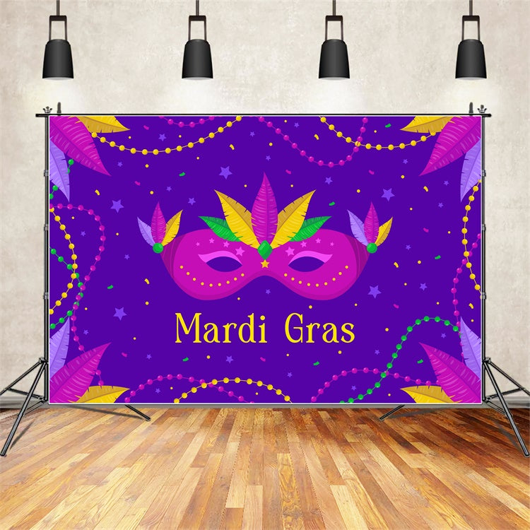 Toile de fond Mardi Gras Masque Plumes Confettis XY2-83