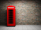 Toile de fond de cabine téléphonique rouge mur de briques pour Photo Studio ZH-1