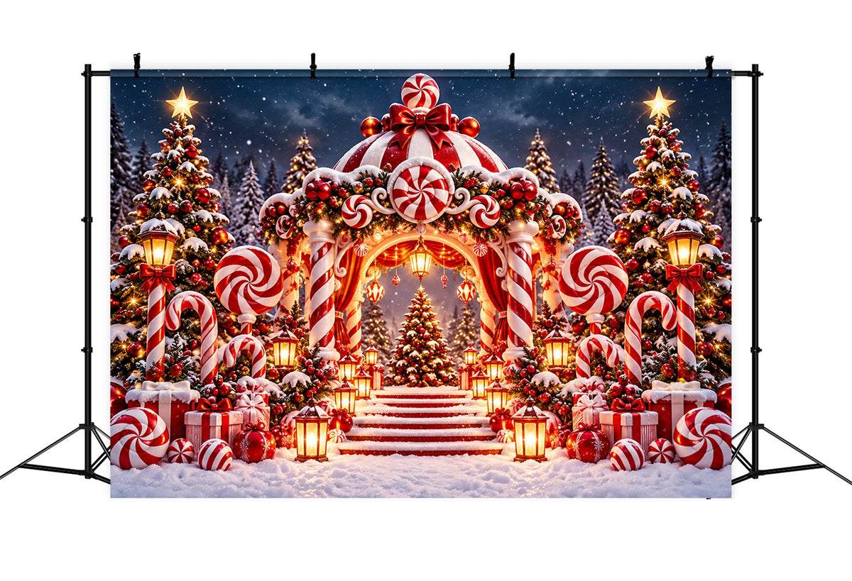 Fond De Noël Arche Pays Des Bonbons Menthe Poivrée ZTT610-18