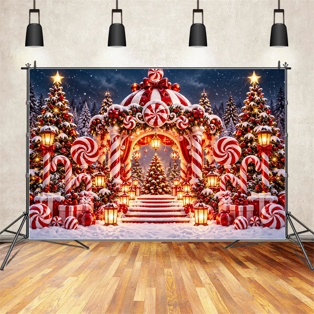 Fond De Noël Arche Pays Des Bonbons Menthe Poivrée ZTT610-18