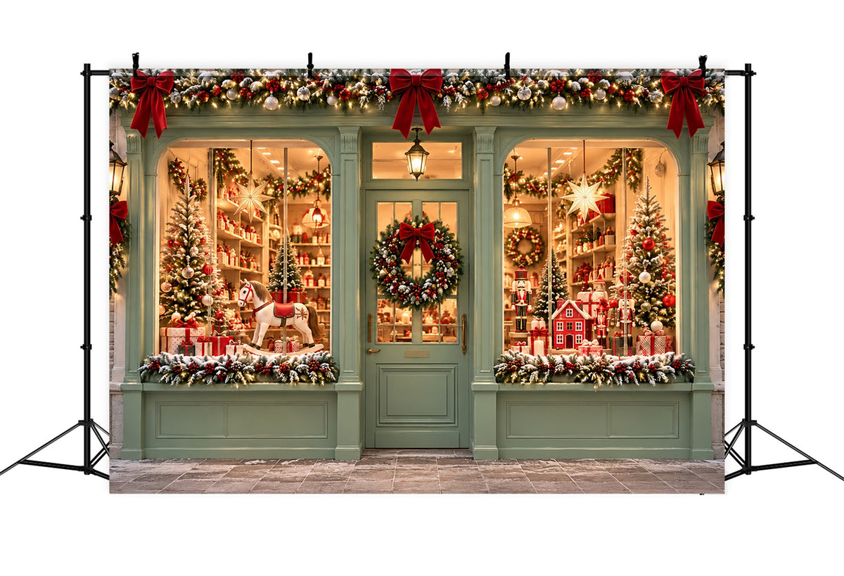 Fond De Noël Bonbon Sucre Boutique Jouets Vert Menthe ZTT610-20