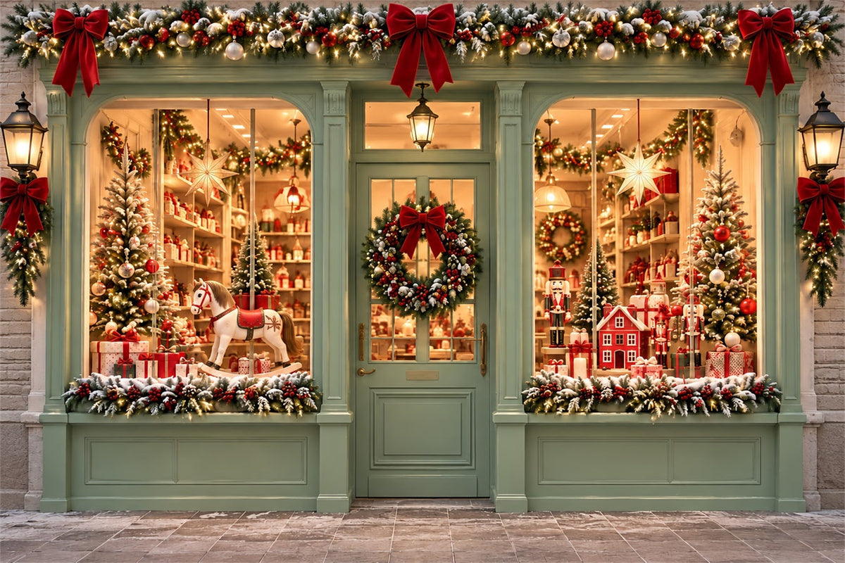 Fond De Noël Bonbon Sucre Boutique Jouets Vert Menthe ZTT610-20
