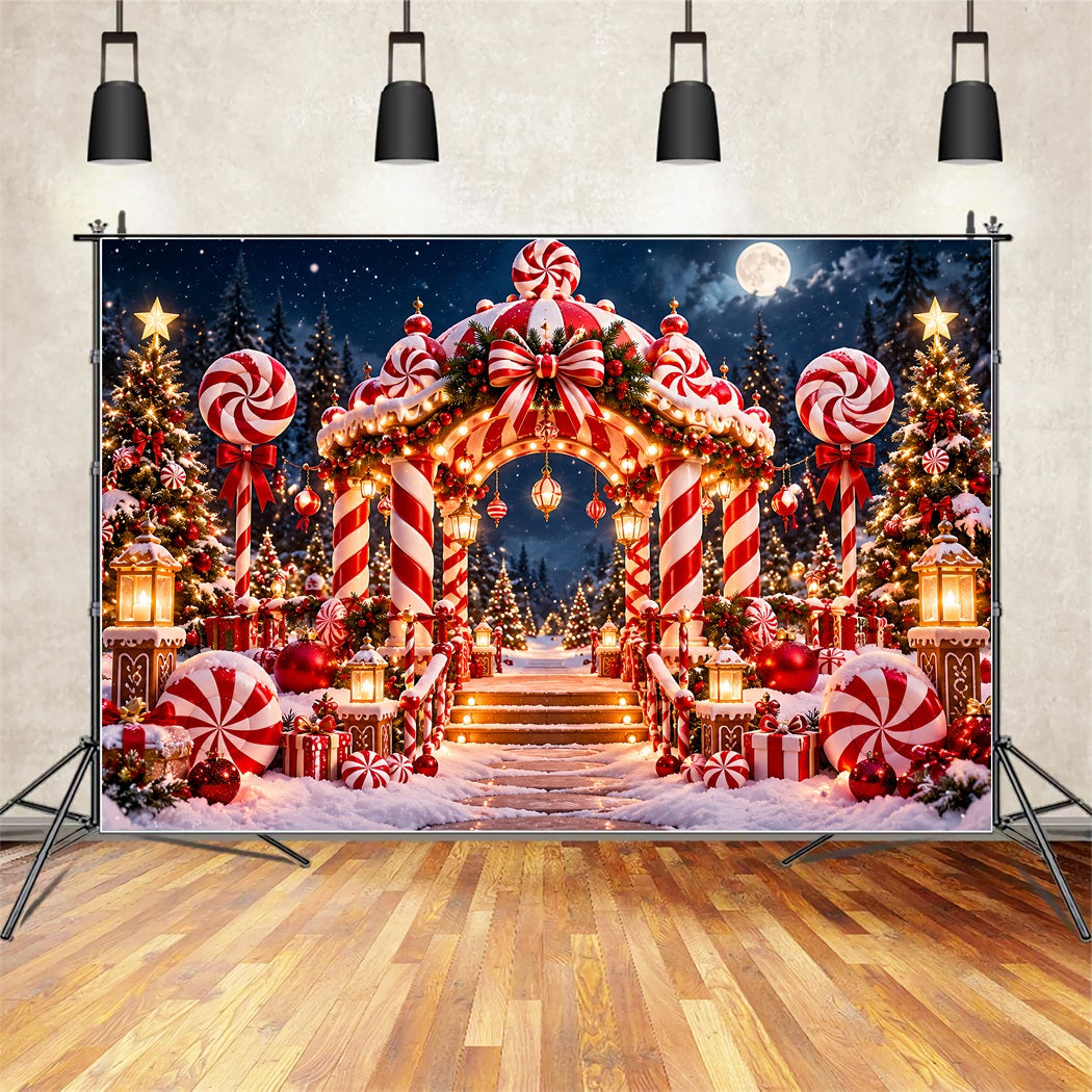 Fond De Noël Entrée Pays Des Bonbons Menthe Poivrée ZTT610-48