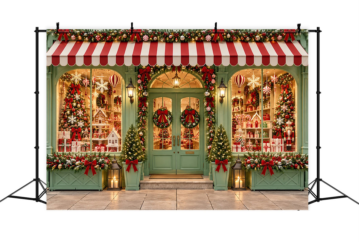 Fond De Noël Bonbon Sucre Vitrine Cadeaux Vert Menthe Joyeux Noël ZTT610-50