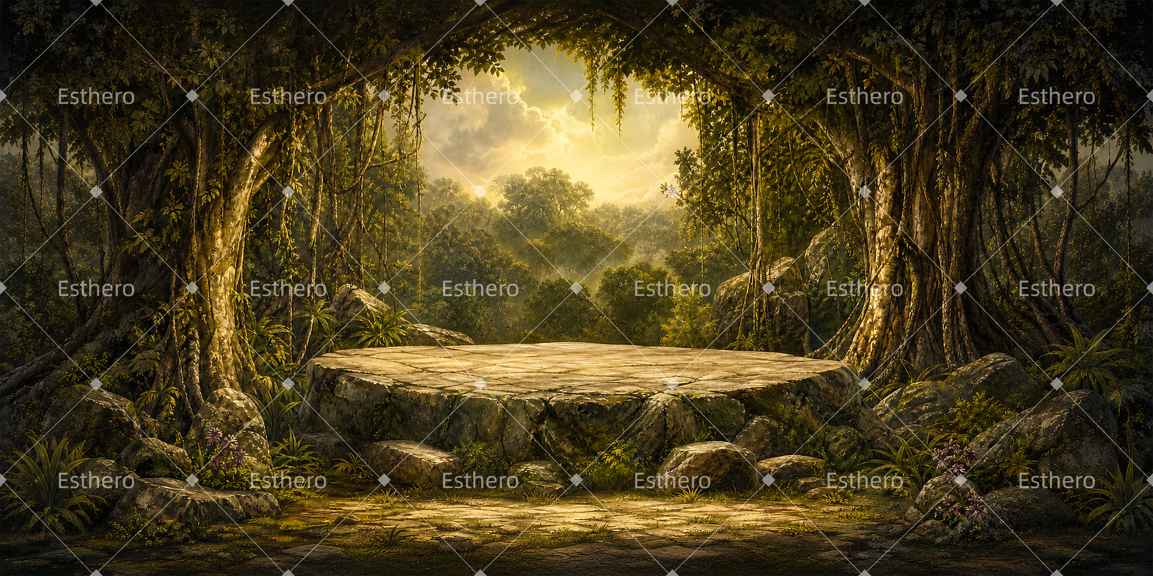 Toile de fond scène de forêt décor de spectacle ZTT65-T30