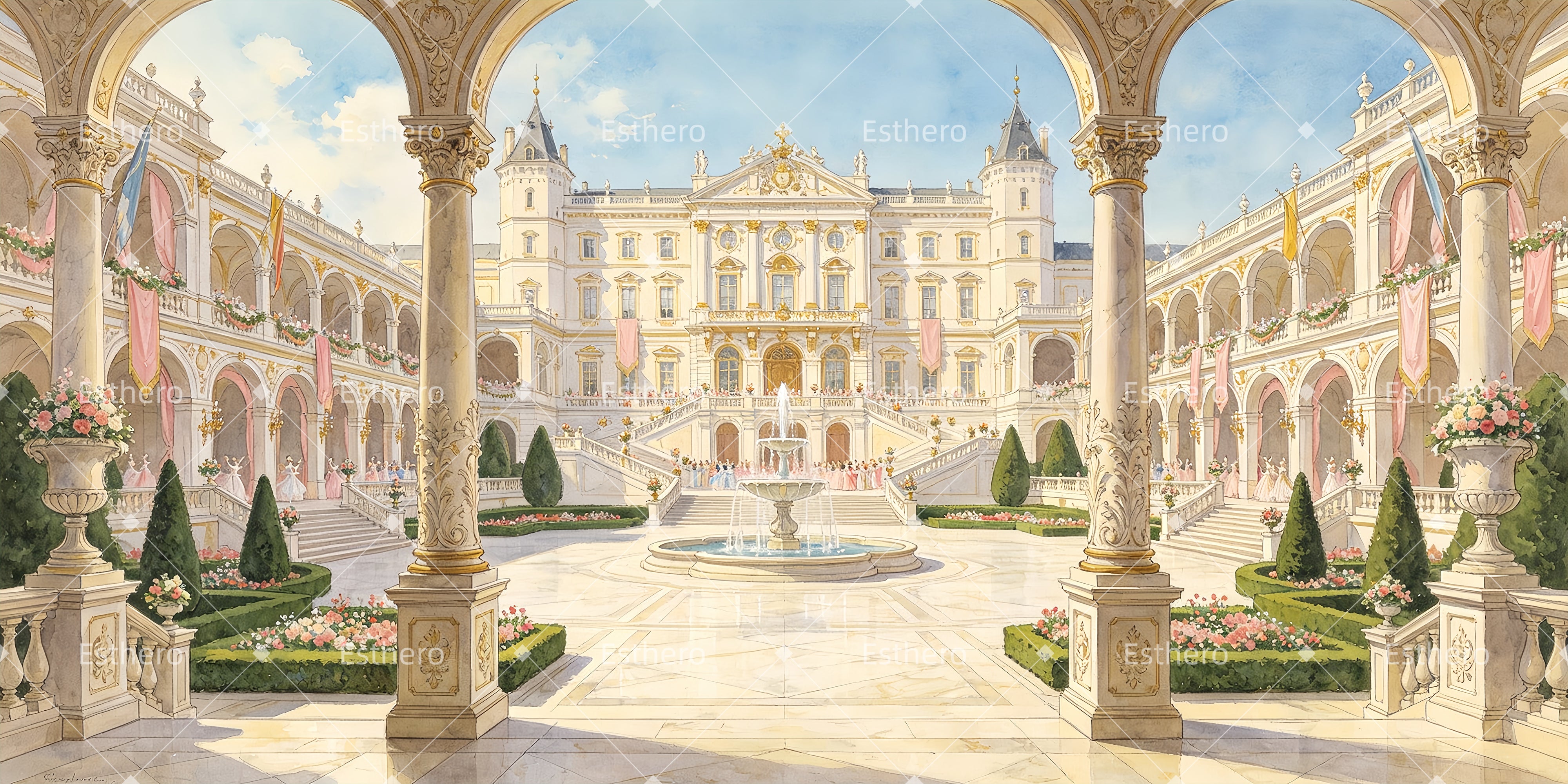Toile de Fond Théâtre Palais Royal pour Spectacle Scolaire ZTT66-T88