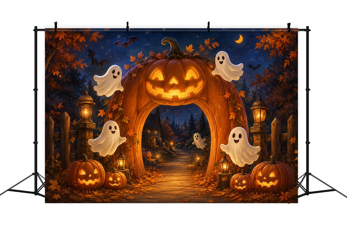 Décor D'Halloween Avec Fantôme Citrouilles Et Lanternes ArcheDécor Effrayant ZTT67-38