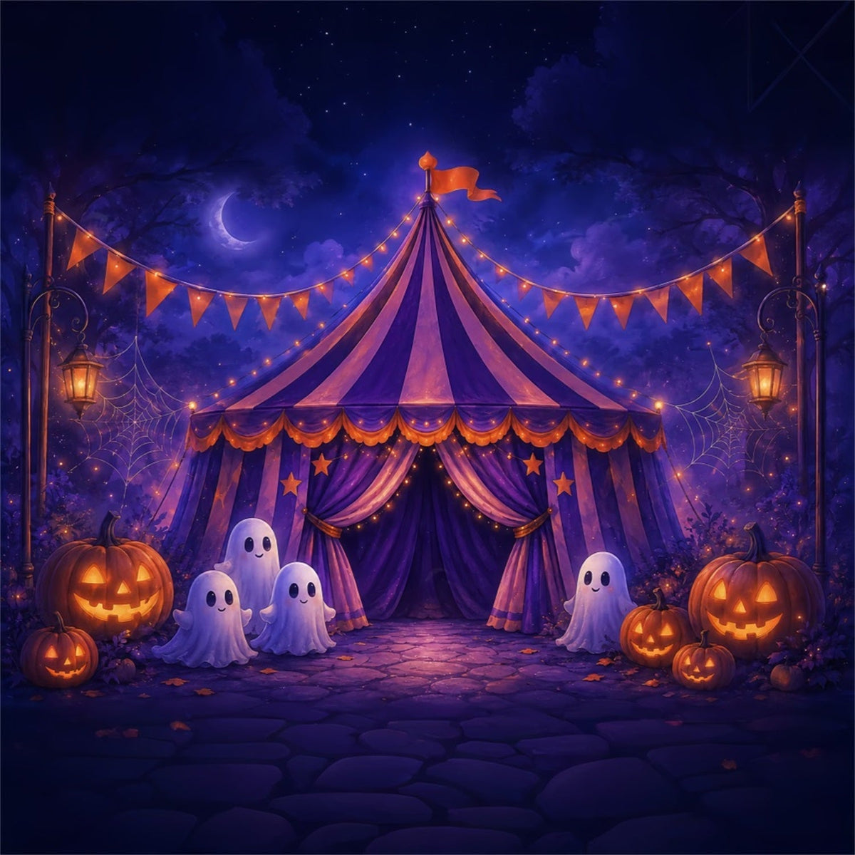 Freak Show Décor De Carnaval Effrayant Chapiteau De Cirque Fantôme Violet Décor De Magiciens ZTT67-55