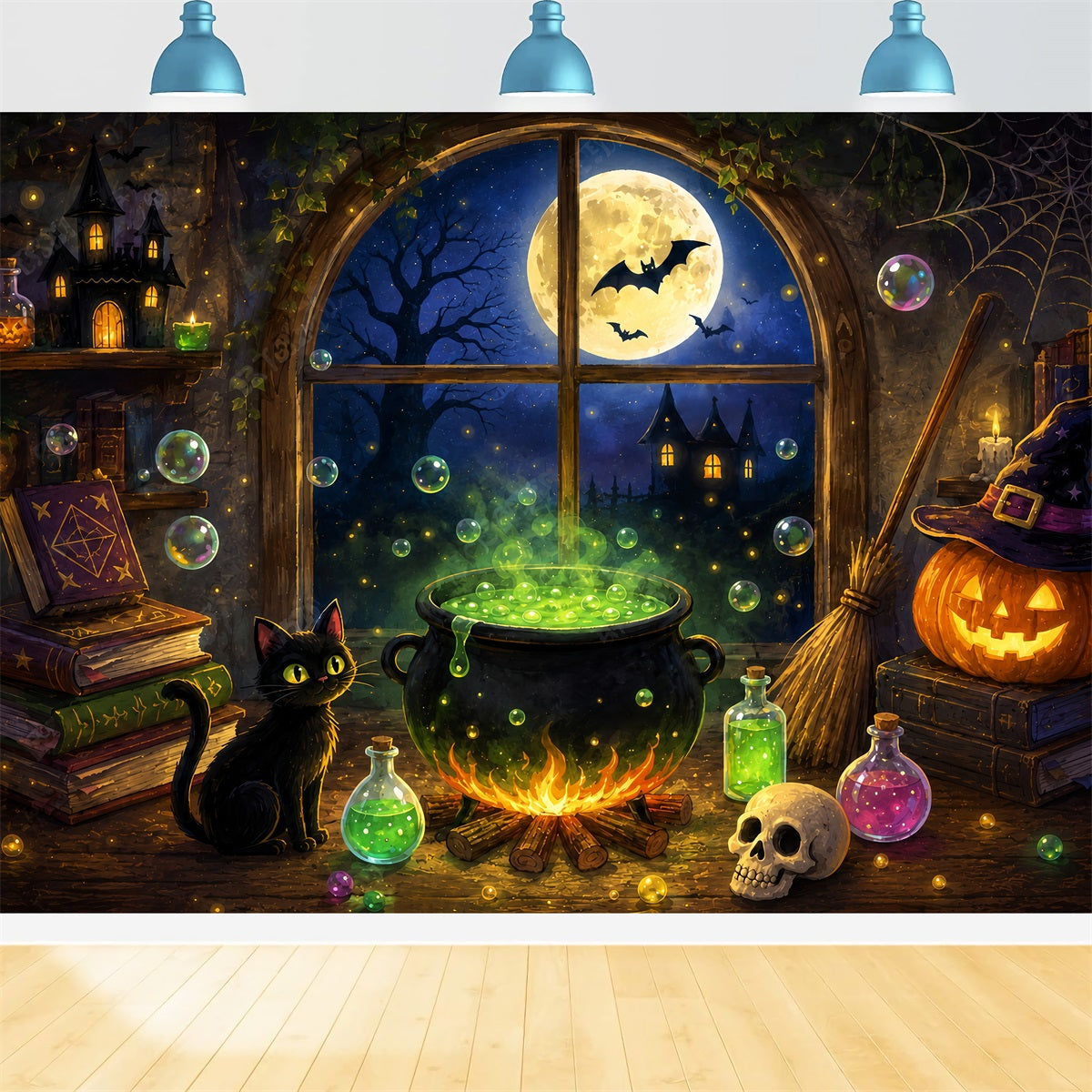 Décor De Crâne En Sucre Squelette Au Clair De Lune Corbeau Esprit Du Cimetière Décors D'Halloween ZTT67-65