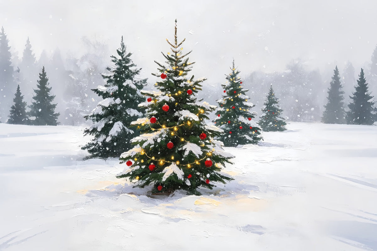 Décor De Noël D'Hiver Pin Peint Enneigé Décor De Noël ZTT69-12