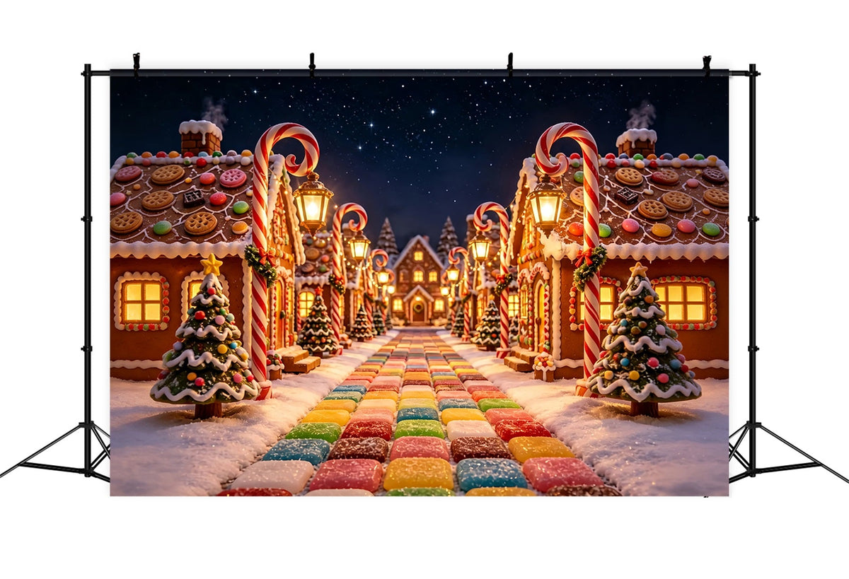 Décor De Noël Candyland Village De Bonbons Au Pain D'Épice Décor Photographique De Noël ZTT69-17