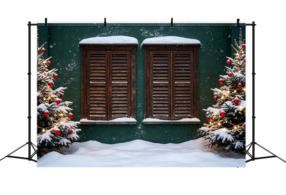 Décor De Noël Champêtre Volets Enneigés Décors De Noël ZTT69-25