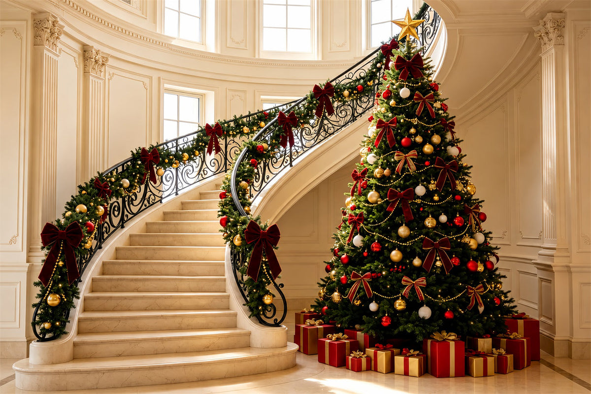 Décors De Noël Victoriens Décoration Élégante De Guirlande D'Escalier Décors De Noël D'Intérieur ZTT69-5