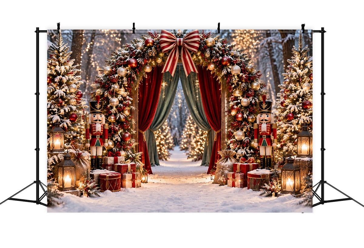 Fond Photo De Noël Arche Rideau Forêt Casse-Noisette ZTT69-64