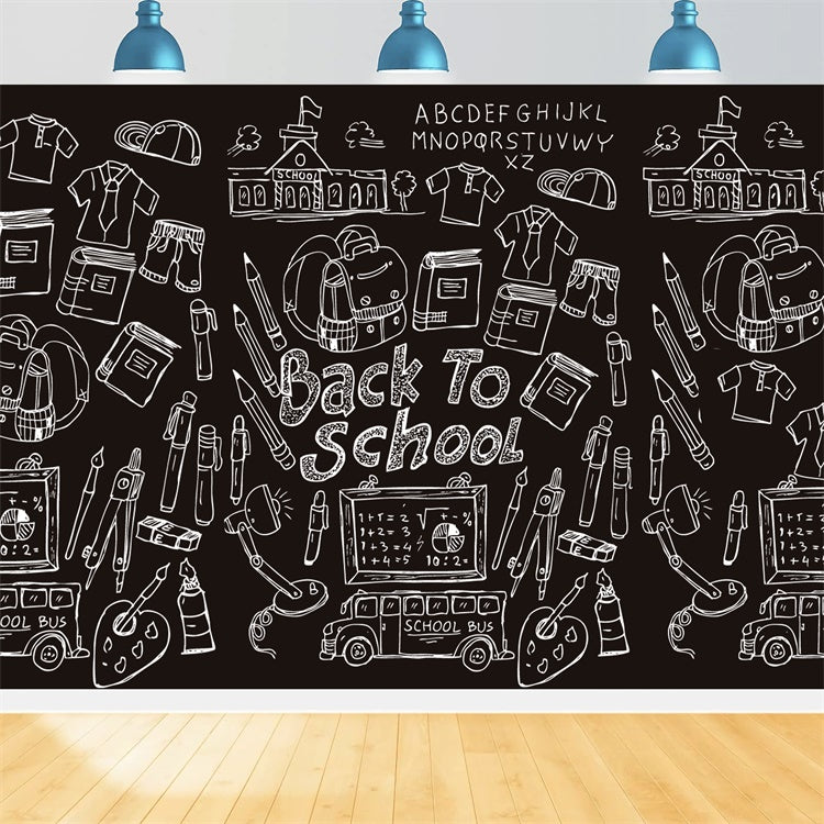 Toile de Fond de Petits Motifs Scolaires pour la Rentrée Scolaire BRP7-35