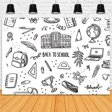 Toile de Fond de Photographie de Fournitures Scolaires pour la Rentrée Scolaire BRP7-10