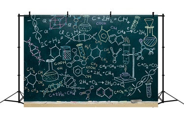 Toile de Fond de Formules Chimiques sur Tableau Noir pour la Rentrée BRP7-31