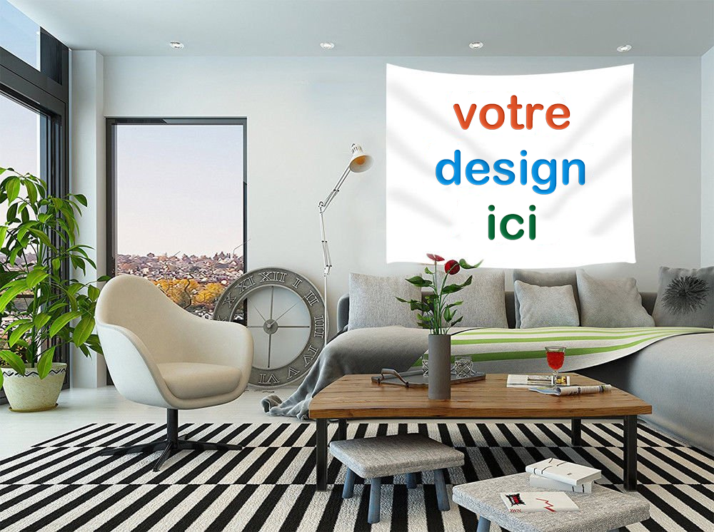 ACHETER 2 OBTENIR 1 GRATUITE  Tapisserie Personnalisée Tenture Murale pour Salon Chambre T1